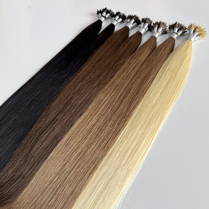 Double Drawn Straight Nano Ring Hair <b>Extensions</b> Human Hair Nano Bead Remy <b>Micro</b> Loop Natural Looking Hair - Product Image 4