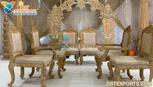 Cérémonie de mariage Bollywood meubles Mandap mariage hindou lourd sculpté Mandap Vidhi meubles luxe mariage Mandap chaise - Product Image 5
