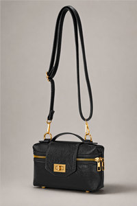Custom Logo Women's Black Canvas Zipper Waterproof <b>Vanity</b> <b>Case</b> Crossbody Trunk Bag OEM Top Handle Private Label Manufacturer - Product Image 3