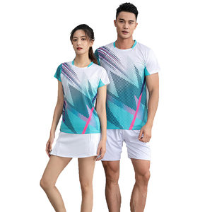 Chemise de badminton respirante et pantalon court pour hommes et femmes Uniforme de tennis sportif avec conception par sublimation - Product Image 2