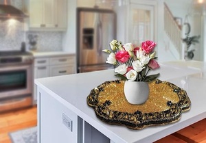 Napperon décoratif perlé en verre rond fabriqué à la main beau napperon pour Table à manger tapis de cadeau de Festival pour Table centrale - Product Image 5
