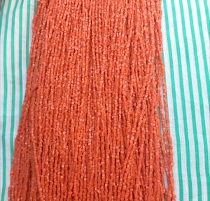 Cuentas de vidrio de coral Venta de cuentas de vidrio Cubo de tubo cuadrado de 2mm 3mm 4mm Colores de coral naranja para hacer joyas Cuentas sueltas en hebra. - Product Image 4