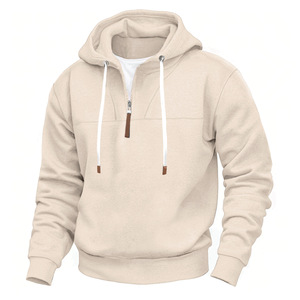 Sweat à capuche léger et respirant de couleur unie à fermeture éclair pour hommes Service OEM Vente en gros Meilleur design Sweats à capuche à fermeture éclair pour hommes - Product Image 1