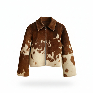 Hot Selling Trendy <b>Men</b> Cow Hair On Leather <b>Shearling</b> <b>Jacket</b> Genuine Cowhide Biker Motorcycle Streetwear Winter - Product Image 1