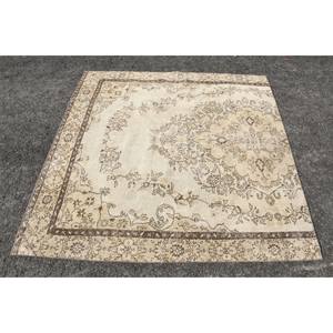 Classic Beige <b>Brown</b> 5.8 X 5.7ft Vintage Turkish Rug Faux Rabbit Fur Latex Patchwork Hallway Rectangle <b>Sideboard</b> Bedside 4m - Product Image 4
