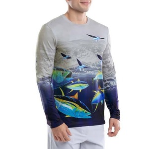 Vente en gros de chemises de pêche en polyester 100% à manches longues d'extérieur pour hommes chemises de pêche personnalisées à sublimation prix bon marché - Product Image 6
