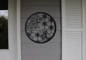 Art mural en métal découpé au laser à texture rustique fait à la main avec motif de plante, décoration murale pour la maison et le jardin, design moderne, Ramadan - Product Image 3