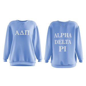 Sudaderas de invierno OEM de peso pesado 100% algodón Alpha Delta Pi para mujer Unisex personalizado con capucha bordado logotipo personalizado - Product Image 3