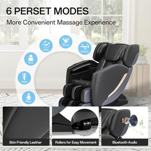 Fauteuil de massage pour tout le corps, fauteuil de massage à gravité zéro avec chaleur, rouleaux de massage, repose-pieds, modes automatiques, haut-parleur Bluetooth, écran tactile - Product Image 3