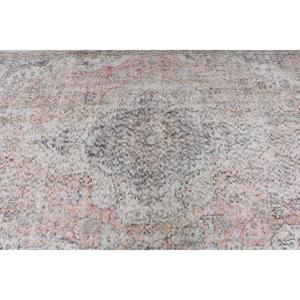 พรมขนาด 6.5x9.9 ฟุต, พรมตุรกีโบราณ, พรมลายปะติดสีเทาชมพู - Product Image 5