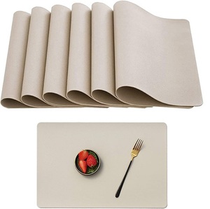 Eco-friendly Custom <b>Leather</b> <b>Placemats</b> Decorative Customized Logo <b>Leather</b> <b>Placemat</b> for Dining Table at Cheap Price - Product Image 3
