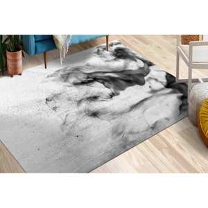 Alfombra abstracta gris ahumado: Alfombra moderna para interiores, alfombra estampada, alfombra de chenilla - Product Image 2