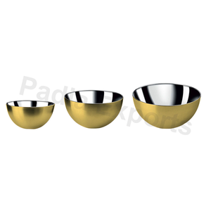 Saladier en métal fait à la main écologique finition or brossé luxe va au lave-vaisselle pour les repas élégants à la maison et les divertissements - Product Image 1