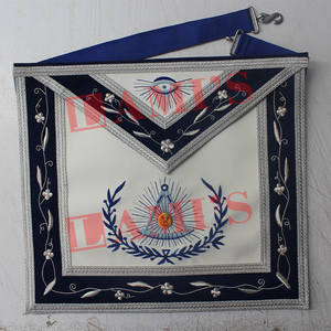 Delantal Past Masters con borde bordado 100% Delantal de piel de cordero Delantal personalizado Masonic Regalia - Product Image 1