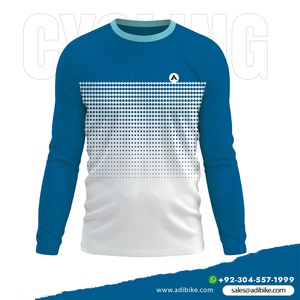 Camiseta de Ciclismo de manga completa con estampado de sublimación para hombres que absorbe la humedad distribuidores OEM - Product Image 2