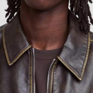 High Quality Men's <b>Winter</b> Genuine <b>Leather</b> <b>Jacket</b> High Quality Fashionable Black Warm <b>Leather</b> <b>Jacket</b> for Online Selling - Product Image 2