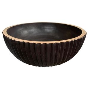 Ligno Round Bowl Premium Wooden Bowl with Natural Carved Look for Everyday and Gifting - Product Image 1