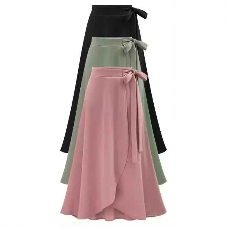 Clothing industry supply fashionable national style silk mid-length skirt