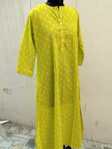 Kurti in Girls Fashion in Hand Block Printed in Pure Cotton Beautiful Long Cotton Kurta Casual Wear. - Product Image 6
