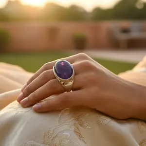 925 Sterling <b>Silver</b> Cluster <b>Ring</b> for Women <b>Statement</b> Jewelry with Natural Stone Rhodium Plated Elegant and Stylish - Product Image 2