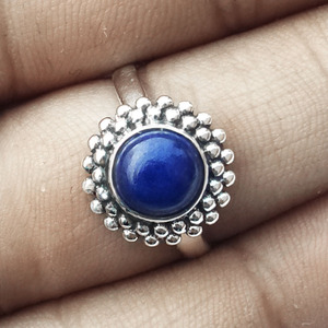 Vente en gros 925 Sterling Silver Fine Jewelry Lapis Gemstone Ring pour femmes et filles pour les mariages et les anniversaires - Product Image 1
