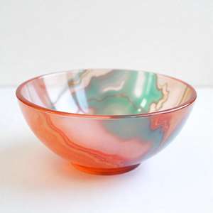 Bol en résine élégant avec motif d'art coloré Finition brillante Idéal pour les réglages de table à manger décoratifs et l'utilisation de table - Product Image 4