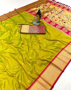 Festival Special Hansraj Paithani Silk Saree Best <b>Indian</b> & <b>Pakistani</b> <b>Clothing</b> Wholesalers in India - Product Image 2