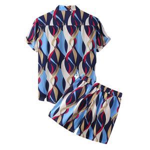Vente en gros Chemise mode hawaïenne en polyester à impression numérique pour homme, ensemble short et pantalon à sublimation deux pièces pour hommes 2024 - Product Image 6