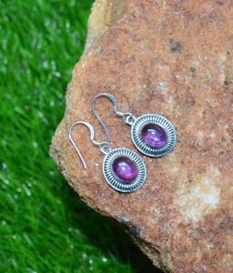 925 argent Sterling améthyste pierres précieuses boucles d'oreilles bijoux à la main argent Boho Style boucles d'oreilles bijoux pour femmes cadeau de mariage femme - Product Image 3