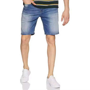 Pantalones cortos de mezclilla rectos de corte holgado de talla grande para hombre con logotipo personalizado de fabricante, ropa de calle ligera, cintura alta, 100% algodón, secado rápido - Product Image 1