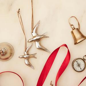 Ornement suspendu en laiton argenté de qualité supérieure, élégant décor d'arbre pour les fêtes et les célébrations festives - Product Image 4