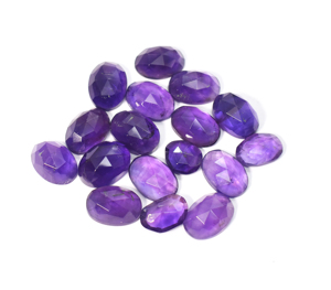 Lot en gros de 17 pierres d'améthyste naturelle, taille ovale, facettées, coupe rose, 87,15 carats - Product Image 1