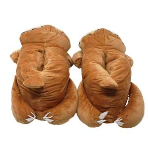 SLOFFIES Pantoufles en peluche douces taille unique pour adultes, pantoufles chaudes d'extérieur à bout fermé avec semelle intérieure en PVC antidérapante - Product Image 4