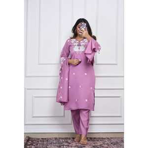 Ensemble Salwar Kameez Kurti Pent Dupatta en soie jacquard Dola traditionnelle, nouvelle conception, séchage rapide, pour les fêtes, toutes saisons, coupe classique - Product Image 1