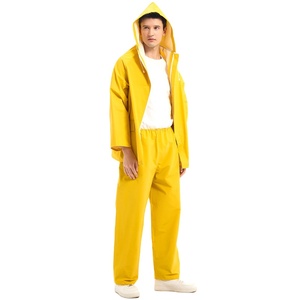 High Quality Whole Sale Factory Cheap <b>Polyester</b> Monolayer Knitted PVC Rain Suits Motorbikes Raincoat for Men Hiking Rain Wear - Product Image 1