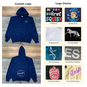 เสื้อพูลโอเวอร์ผ้าฝ้ายเฟรนช์เทอร์รี่เนื้อนุ่ม 100% หนัก 500 GSM ทรงโอเวอร์ไซส์ ปักโลโก้ตามสั่ง ขายส่งสำหรับผู้ชาย - Product Image 2