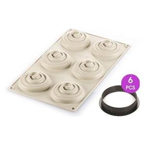 Silicone Pastry Mold Kit Mini Tarte Twist (7cm) Silikomart <b>Bakeware</b> 25 273 13 0065 - Product Image 1