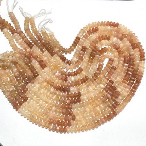 Venta al por mayor 6-7MM Natural melocotón piedra lunar facetada Rondelle forma cuentas de piedras preciosas de la tienda más vendida - Product Image 2