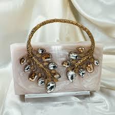 Exports Quality Elegant Acrylic Resin Clutch Bag <b>Transparent</b> <b>Designer</b> Evening Party <b>Handbag</b> And Brass Handle Mast Design - Product Image 3