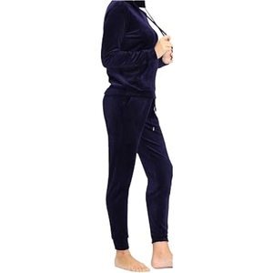 Ensemble de survêtement pour femme en velours personnalisé avec imprimé strass, hiver, 2 pièces, sweat-shirt à capuche, pantalon droit, écologique, grande taille - Product Image 3