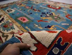 Alfombra Oushak tradicional Vintage de diseño turco contemporáneo, juego de 10x14, 12x15, lana anudada azul alta para sala de estar, algodón - Product Image 2