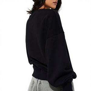 Sudadera de lana con hombros caídos y manga larga para mujer con capucha Sudadera con capucha - Product Image 6