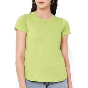 เสื้อยืดผู้หญิงสุดเก๋ 100% ผ้าฝ้าย เป็นมิตรกับสิ่งแวดล้อม สวมใส่สบาย ระบายอากาศได้ดี แห้งเร็ว สไตล์ลำลอง สำหรับฤดูร้อน รับผลิตแบบ OEM ขายส่งจำนวนมาก - Product Image 1