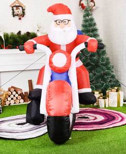 Décoration de la maison Santa deux roues traîneau gonflable décor debout blanc décorations de noël Santa ornements pour le nouvel an - Product Image 3