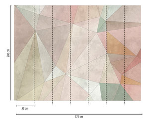 Fabriqué en Allemagne Photo Papier Peint Mural Géométrique Beige Rose Non Tissé Vinyle Graphique Mural Moderne pour Hôtel-3,71x2,80 m - Product Image 4