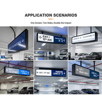 Écran publicitaire suspendu double face ultra-large de type barre 56,9 65,7 pouces, écran LCD double écran étiré