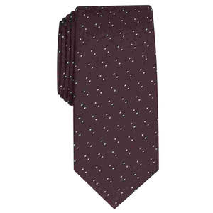 Cravatta Geometrica Slim da Uomo Alfani, Taglia Regolare, Colore Vino, Stile a Pois - Product Image 1