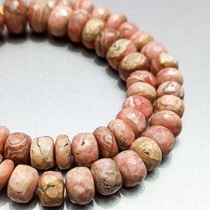 Collar de cuentas de rondelle de Rodocrosita genuina con cierre de plata 925 collar de Rodocrosita regalo de joyería de cuentas de plata para ella - Product Image 3