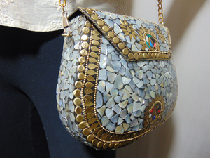 Wholesale Silver Wedding Party Ladies Elegant Flap Metal Clutch Indian Ethnic Mosaic Clutch From Delhi - Product Image 2