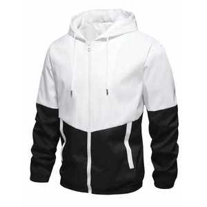 Survêtement à capuche zippé intégral noir et blanc pour homme avec pantalon assorti ODM Trackstar OEM Private Label - Product Image 6